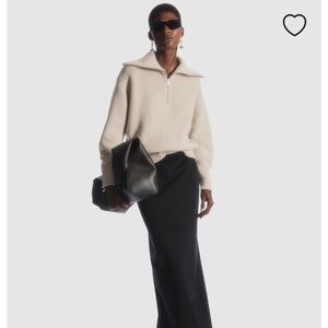 NWT COS Cream Knit Half Zip-Up Sweater